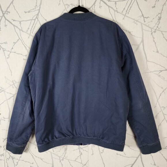 RVCA Navy Cotton Canvas Full Zip All City Bomber Jacket - Picture 3 of 6